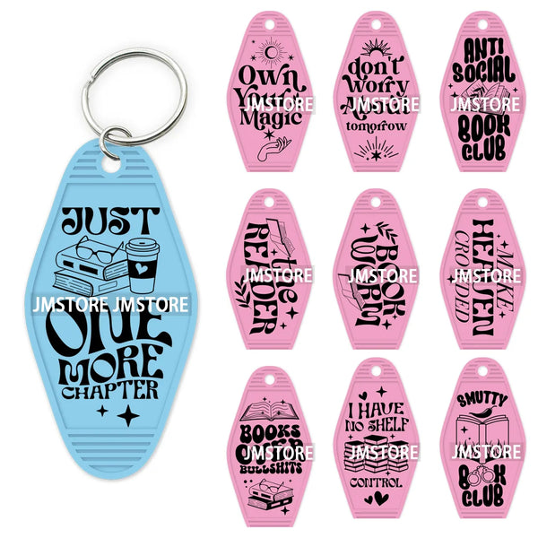 Just One More Chapter Reading Books High Quality WaterProof UV DTF Sticker For Motel Hotel Keychain Book Club