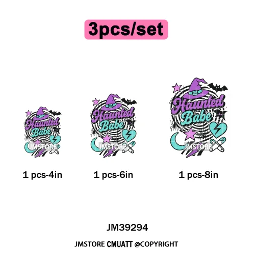Ghost Spooky Mama Season Trick or Treat Coquette Bow Halloween Iron on DTF Washable Transfer Sticker Ready to Press for Clothing