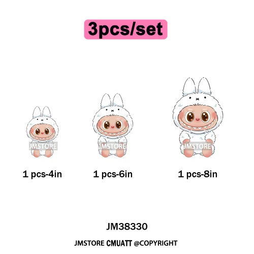 Cute Cartoon Toy Dolls Monster Costume Character Kids Printed Iron on DTF Washable Transfer Stickers Ready to Press for Clothing