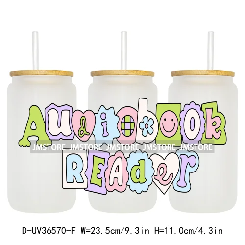 Fantasy Bookish Lover Reading 16OZ UV DTF Cup Wraps Ready To Apply Waterproof Transfer Stickers For Libbey Glass Can Tumbler
