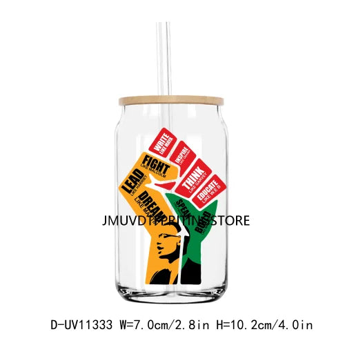 Juneteenth 1865 Black History Month UV DTF Transfers Stickers Decals For Libbey Cold Cups Mugs Tumbler Waterproof DIY Craft