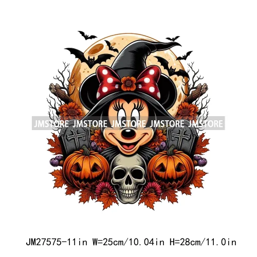 Cartoon Halloween Spooky Season Pumpkin Rip Gravestone Skull DTF Iron On Transfers Stickers Printing Ready To Press For Clothing