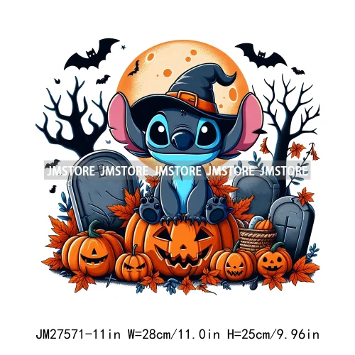 Cartoon Halloween Spooky Season Pumpkin Rip Gravestone Skull DTF Iron On Transfers Stickers Printing Ready To Press For Clothing