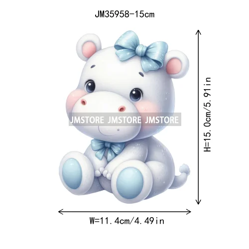15cm 5.9in Creative Bow Sheep Tiger Animal Iron On Heat Transfer Sticker For Clothes Printed Thermal Washable T-Shirt Applique