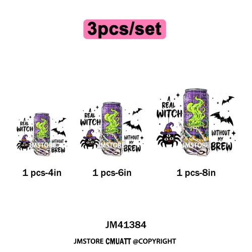 Cute Soda Can Energy Drink Boo Ghost Coquette Spooky Halloween Iron on DTF Washable Transfer Sticker Ready to Press for Clothing