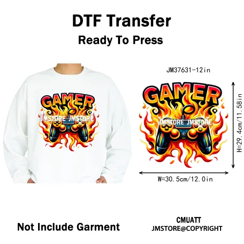 12in Old School Rap Hip Hop Music King Gaming Urban Vibes Graffiti Iron on DTF Heat Transfer Stickers Ready to Press for T-shirt