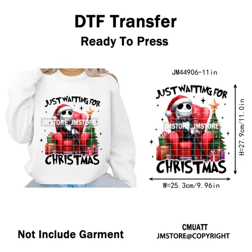 Cartoon Movie Friends Coquette Merry Christmas Sandy Claws Iron on Washable DTF Heat Transfer Sticker Ready to Press for Hoodies