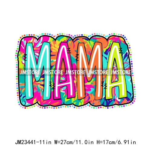 Tropical Summer Mama Nana Auntie Sister Floral Mom Iron On Spanish Busy Doing Mama Stuff DTF Transfer Stickers For T-shirts