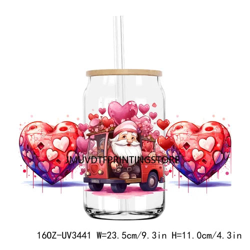 Love More Worry Less UV DTF Sticker For 16OZ Libbey Glass Cup Can Wrap Transfer Sticker Custom Labels DIY Logo XOXO Valentines