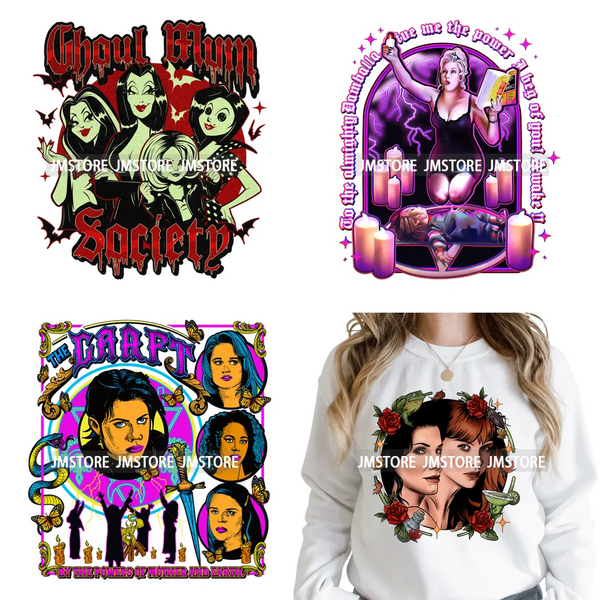 Ghoul Mum Witchy Halloween Horror Killer Movie Character Iron on DTF Washable Transfer Stickers Ready to Press for T-shirts Bags