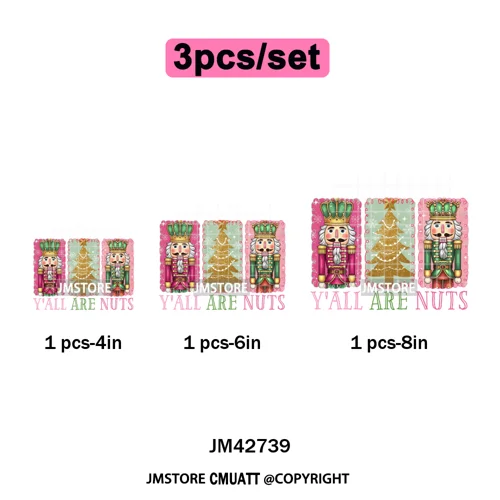 Y'all Are Nuts Pastel Cartoon Character Tis The Season Christmas Iron on DTF Heat Transfers Stickers Ready to Press for Clothes