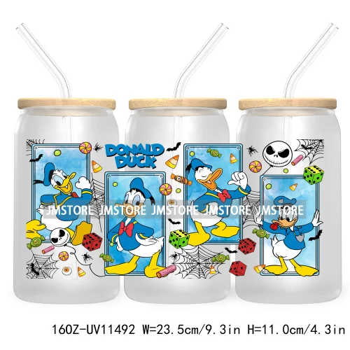 Christmas Cartoon Friends Holiday Season 16OZ UV Cup Wrap DTF Transfer Stickers For Libbey Glass Can Cup Tumbler Waterproof Logo