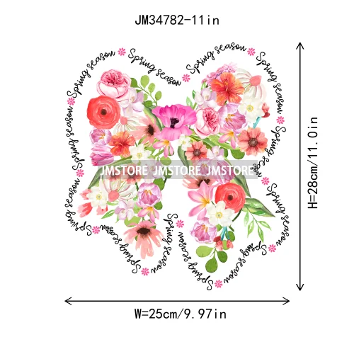 The Lord is my Shepherd Easter Christian Spring Floral Easter Bunny Bow Iron On DTF Transfer Stickers Ready To Press For Clothes