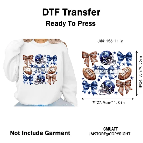Faux Glitter Leopard Game Day American Football Sport Coquette Iron on Washable DTF Transfer Stickers Ready to Press for Clothes