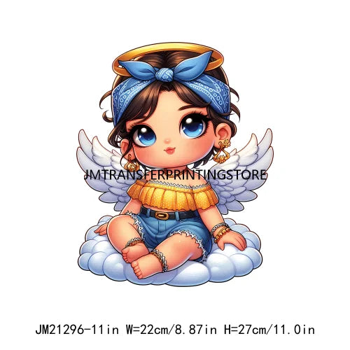 Cute Baby Angel Concha Valentine Kids Lovely Iron On DTF Transfers Printing Stickers Ready To Press For Hoodies