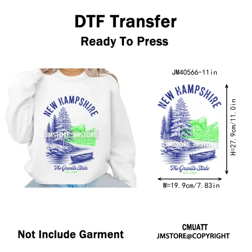 Funny US States Slogan Vacation Scenic Citycape Landmark Iron on DTF Washable Transfers Stickers Ready to Press for Textile Bags