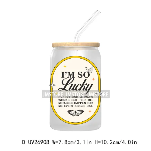 In My Bookish Era UV DTF Sticker For 16OZ Libbey Glass Cup Can Wrap Transfer Stickers Custom Labels Prints DIY Logo Be Kindness