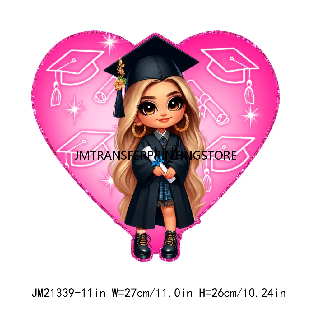 Chicana Chola Educated Latina Graduation Girl Mexican Culture Iron On Stickers Chingona y con Diploma DTF Transfers For Garment