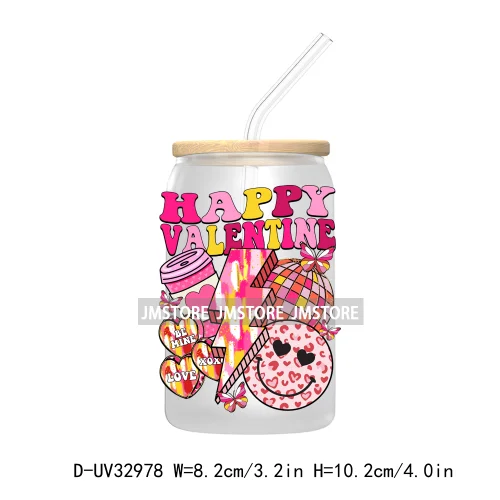 Coquette Valentine Heart Love XOXO Valentine's Day UV DTF Transfer Stickers Decals For Libbey Cold Cups Mugs Tumbler Waterproof