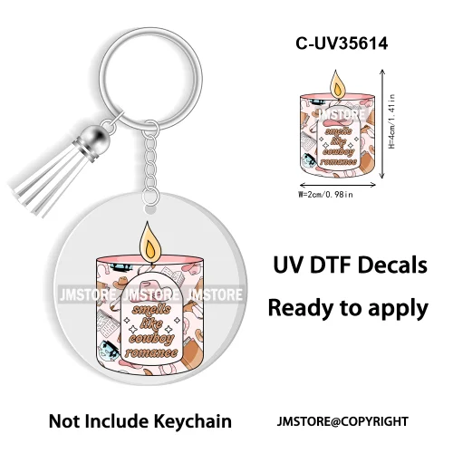 Spicy Books Positive Quotes Romance Book Club WaterProof Logo Ready To Apply UV DTF Stickers For Round Circle Keychain Keyring