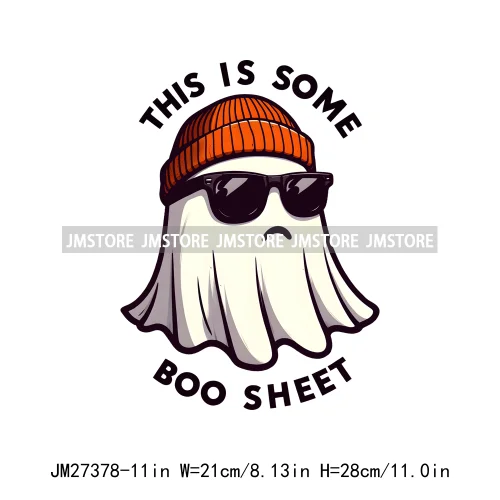 Funny Happy Death Watch Scary Movie Boo Ghost Halloween Vibes Thermal Logos DTF Iron On Heat Press Transfer Stickers For Clothes