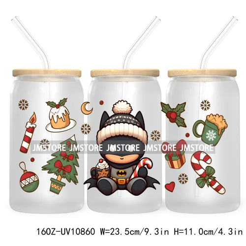 Christmas Movie Killer UV DTF Cup Wrap For Libbey Glass Can Transfer Stickers Waterproof Custom Labels Scary Horror Friends