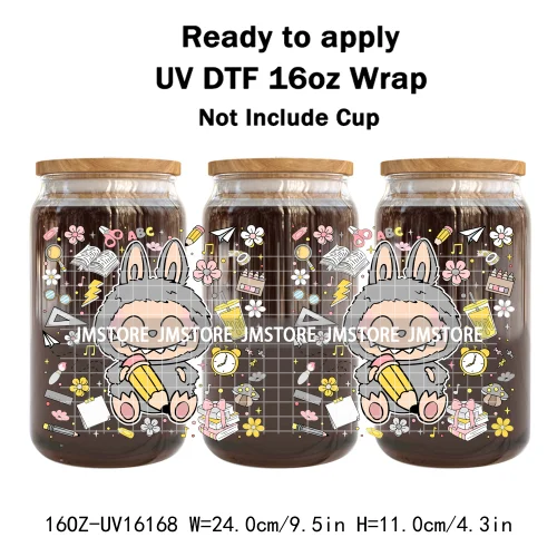 Colorful Cartoon Monster Dolls Princess UV DTF Stickers Ready To Transfer Cup Wrap Custom Labels For Libbey Can Glass Tumbler
