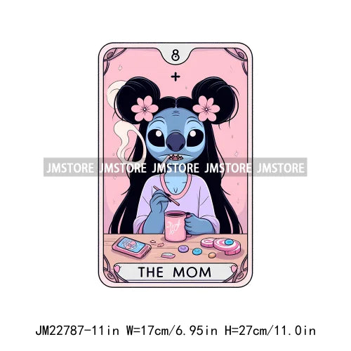 Funny The Weed Stoner Love Audacity Mom Tarot Cartoon Characters Iron On DTF Transfer Stickers Ready To Press For Hoodies