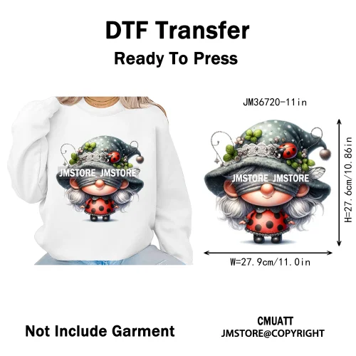 Spooky Scary Witch Girly Animal Flower Strawberry Gnomes Iron on DTF Washable Transfers Stickers Ready to Press for Hoodies Bags