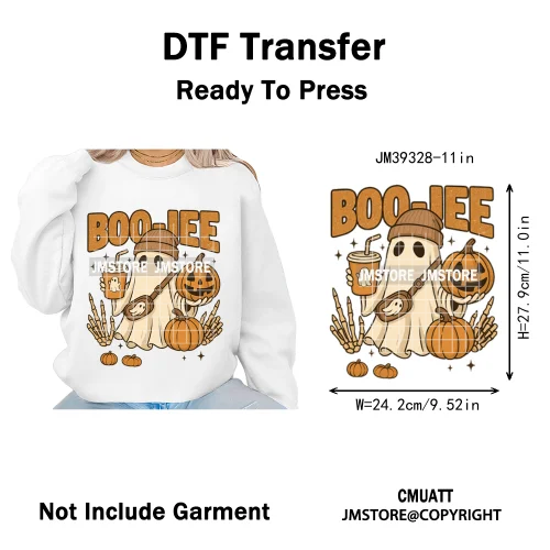 Witchy Goose Howday Pumpkin Boo Ghost Spooky Season Coquette Halloween Iron on DTF Transfers Stickers Ready to Press for Clothes
