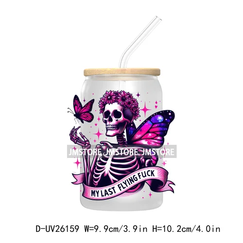 Antisocial Snarky Skeleton Skull UV DTF Transfer Stickers Decals For Libbey Cold Cups Mugs Durable Waterproof Custom Logo Labels