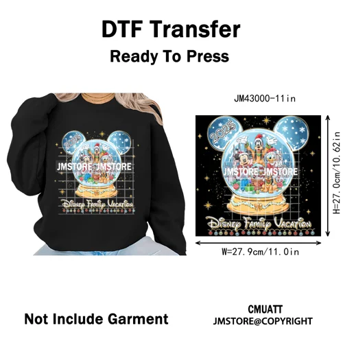 Funny Cartoon Mouse Friends Merry Christmas Movie Character Xmas Season Iron on DTF Transfer Stickers Ready to Press for Hoodies