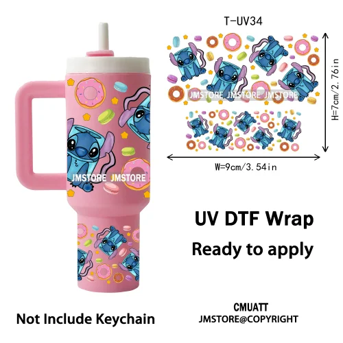 Trendy Cartoon Movies UV DTF Mini Tumbler Keychain Wraps Ready To Press High Quality Wraps UV Stickers for Tumbler Keychain