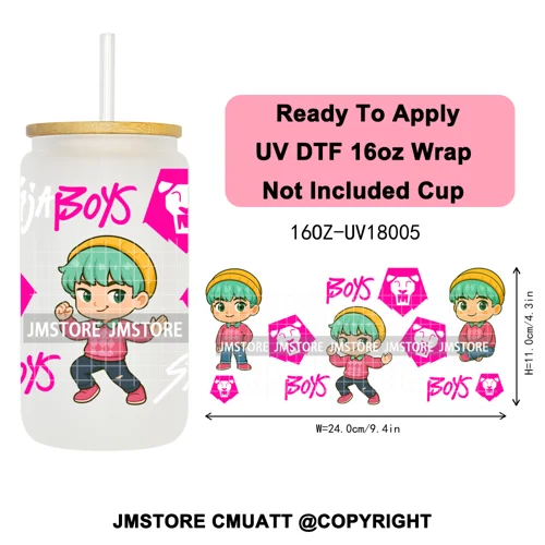 Tiger Demon Hunters Kpop Soda Boys Girl Dinner 16OZ UV DTF Cup Wraps Ready To Apply Transfer Stickers For Libbey Glass Can Mugs