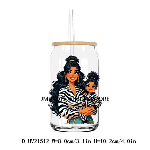 Latina Mama And Daughter UV DTF Transfers Stickers Decals For Libbey Cold Cups Mugs Tumbler Waterproof DIY Logo Mother's Day