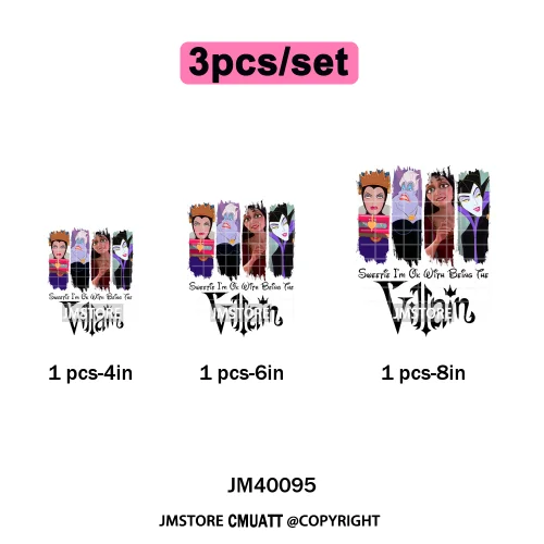 Happy Halloween Season Pumpkin Skull Cartoon Character Girly Evil Queen Iron on DTF Transfer Stickers Ready to Press for Textile
