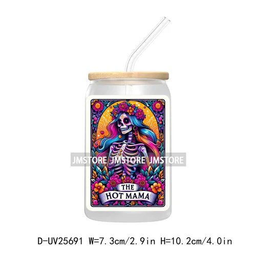 The Teacher Tarot Card UV DTF Transfer Stickers Decals For Libbey Cold Cups Mugs Tumbler Custom Logo Labels Funny Witchy Skull