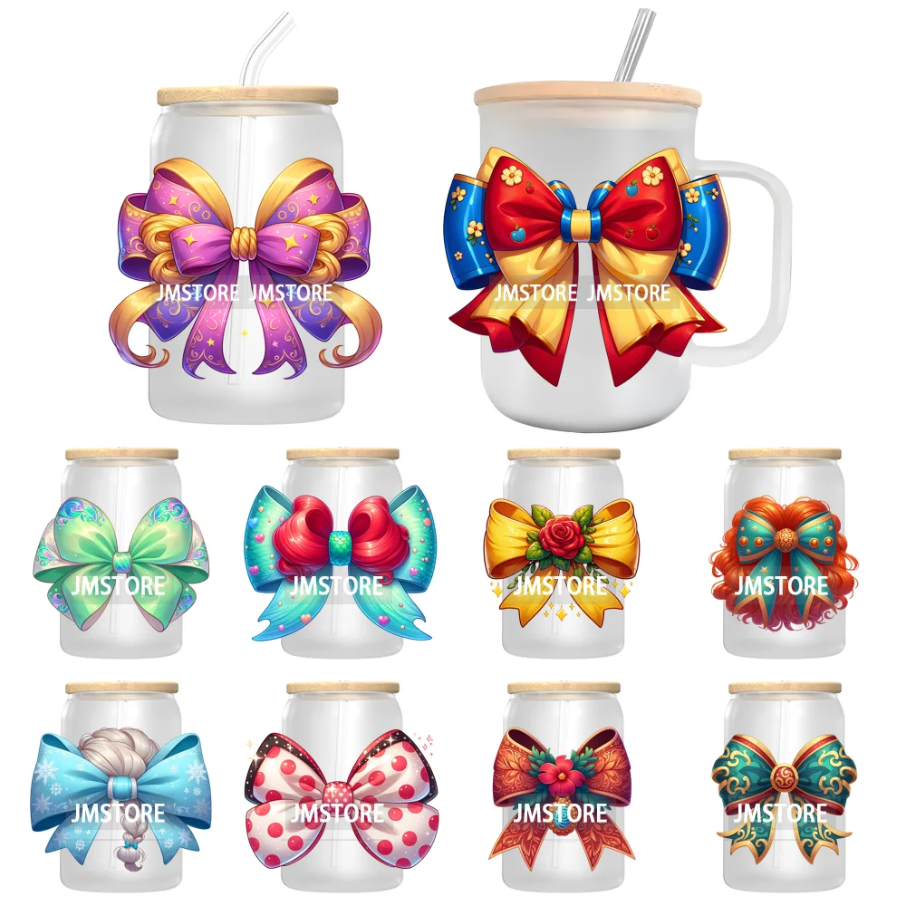 Princess Coquette Bow Cartoon Magical Kingdom UV Sticker Decals For Libbey Cold Cups Mugs Tumbler Waterproof Transfer Stickers