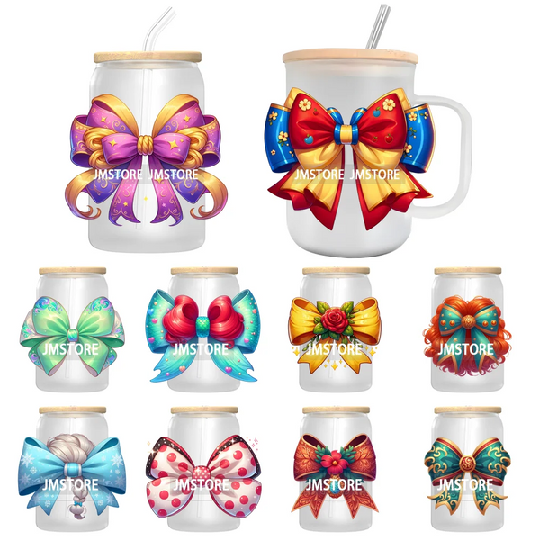 Princess Coquette Bow Cartoon Magical Kingdom UV Sticker Decals For Libbey Cold Cups Mugs Tumbler Waterproof Transfer Stickers