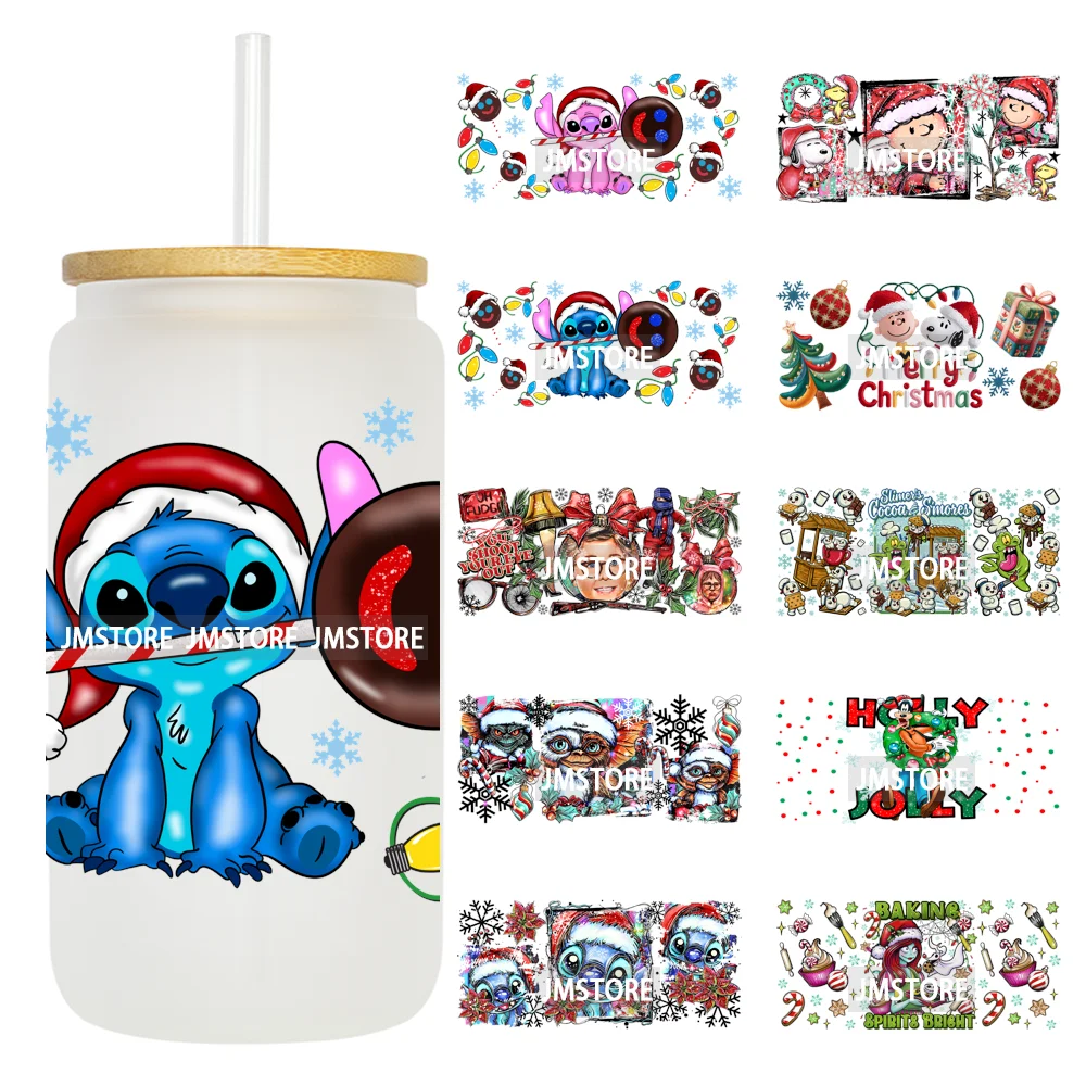 Christmas Cartoon Holiday Movie Friends UV DTF Cup Wrap Ready To Apply Transfer Stickers 16OZ Tumbler Wraps For Libbey Glass Can