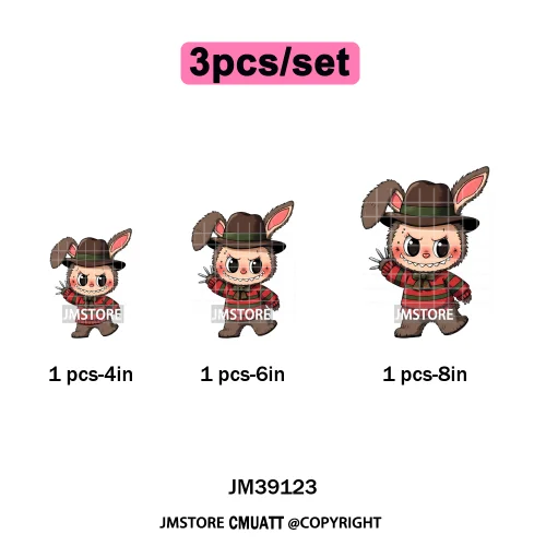 Cute Monster Cartoon Character Spooky Halloween Season Iron on DTF Washable Transfers Stickers Ready to Press for T-shirts Bags