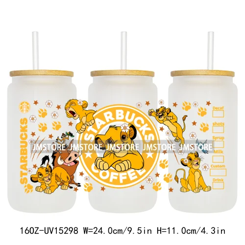 Trendy Cartoon Friends Coffee 16OZ UV DTF Cup Wraps Ready To Apply Waterproof Transfer Stickers For Libbey Glass Can Tumbler