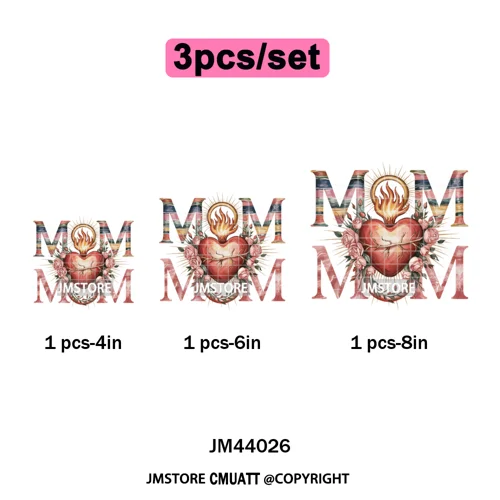 Latina Mom Mexican Virgen de Guadalupe Flower Mother's Day Iron on DTF Heat Transfers Stickers Ready to Press for T-shirts Bags