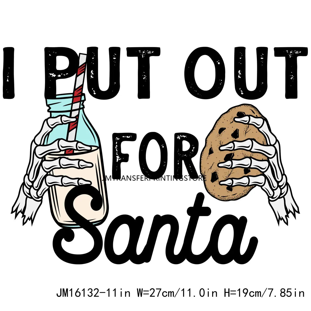 Ho Santa Jolly Moms Club Patch Christmas Calories Don't Count Logo Feelin' Festive On Petty List Transfer Sticker For Clothes