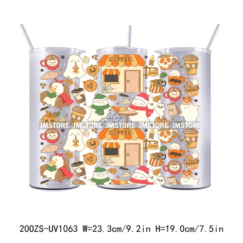 Girly Holiday Christmas Trees 20OZ Tumbler Wraps Ready To Ship UV DTF Transfer Stickers Waterproof Prints For Skinny Tumbler