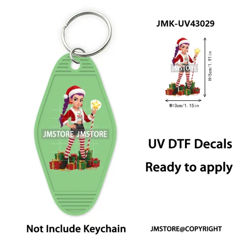 Christmas Kpop Team Demon Hunters Movie UV DTF Keychain Decals Ready To Apply Waterproof Durable Wraps For Hotel Motel Keychain