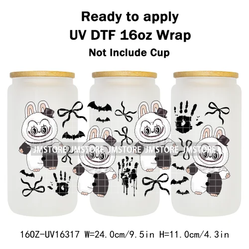 Laboo Killers Friends Halloween Monster Doll UV DTF Stickers Ready To Transfer Cup Wrap Custom Logo For Libbey Can Glass Tumbler