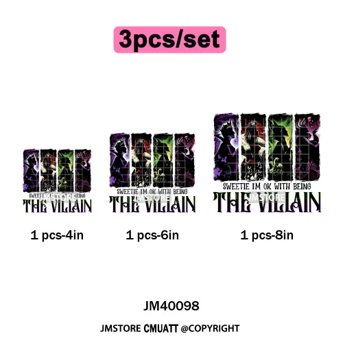 Happy Halloween Season Pumpkin Skull Cartoon Character Girly Evil Queen Iron on DTF Transfer Stickers Ready to Press for Textile