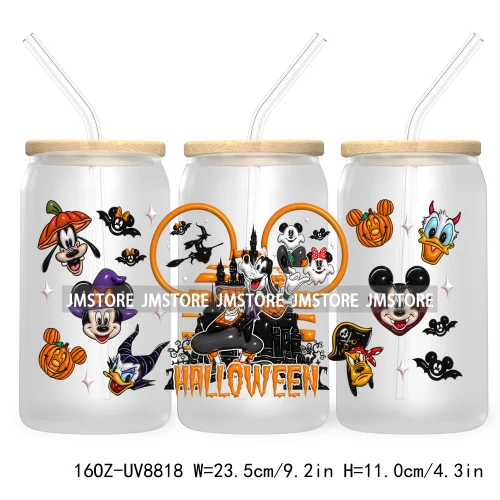 3D Horror Halloween UV DTF Sticker For 16OZ Libbey Glass Cup Can Wrap Transfer Stickers Custom Label DIY Logo Cartoon Blue Koala