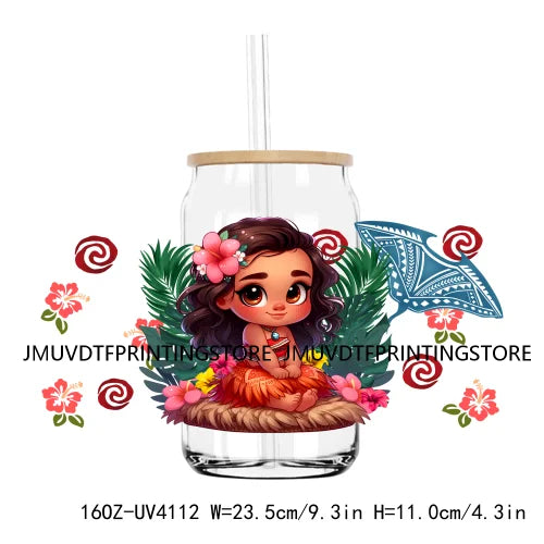 Latina Cartoon Girls UV DTF Sticker For 16OZ Libbey Glass Cup Can Wrap Transfers Stickers Custom Labels DIY Logo Mexican Snacks